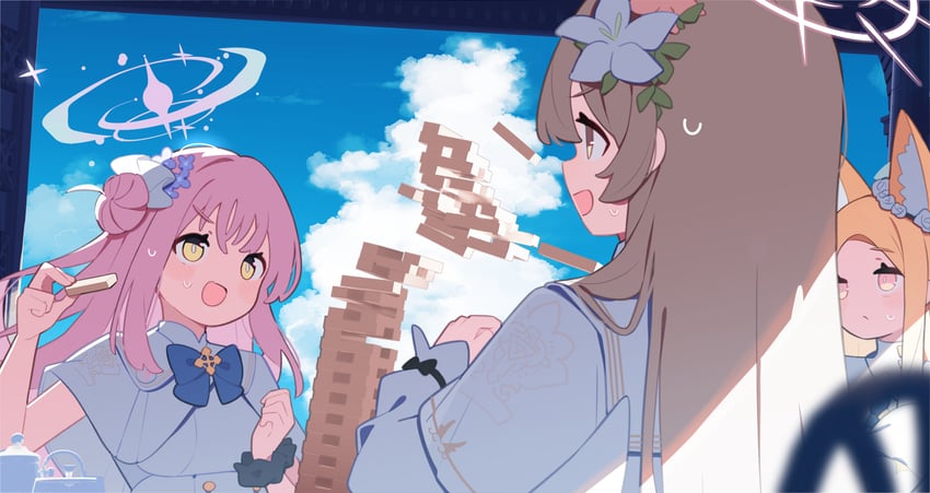 mika, seia, and nagisa (blue archive) drawn by pekeko_(pepekekeko)