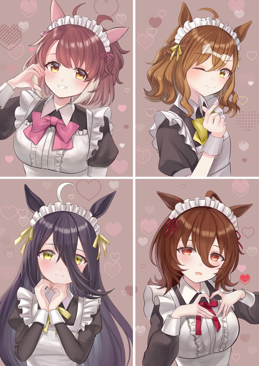 agnes tachyon, manhattan cafe, jungle pocket, and dantsu flame (umamusume) drawn by crea_tiramisu