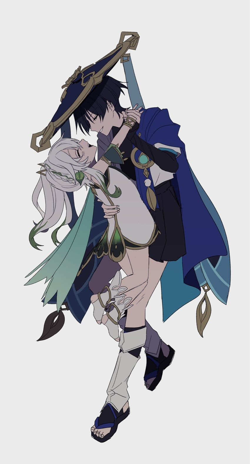 scaramouche, nahida, and wanderer (genshin impact) drawn by no6_gnsn