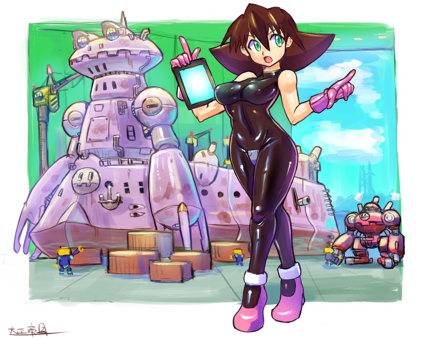 tron bonne and servbot (mega man and 1 more) drawn by oomasa_teikoku