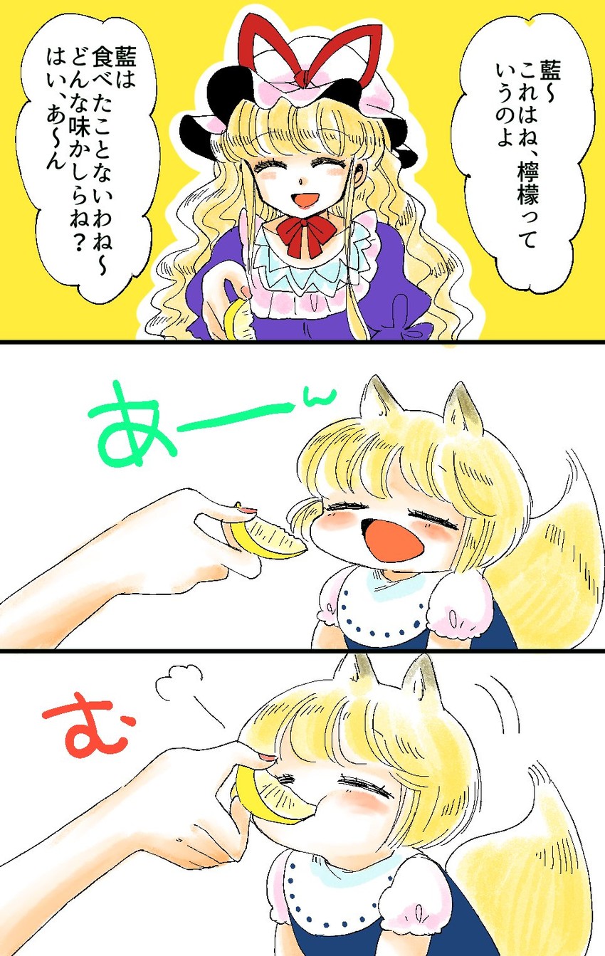 yakumo yukari and yakumo ran (touhou) drawn by komaku_juushoku