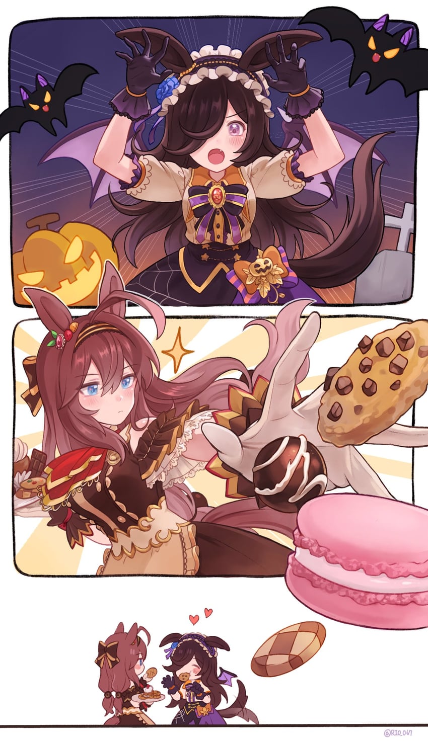 rice shower and mihono bourbon (umamusume) drawn by rio_(rio_067)