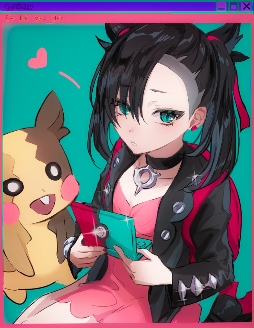 marnie and morpeko (pokemon and 3 more) drawn by ku_ha