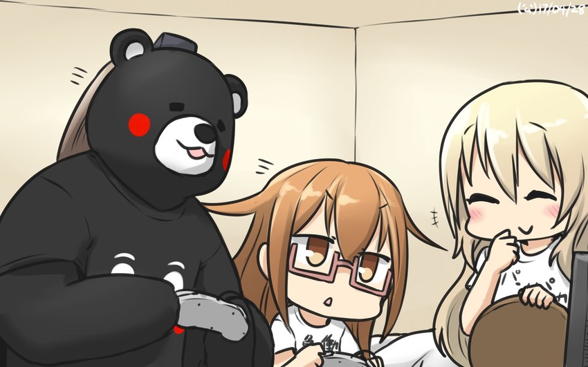 atago, kumano, and mochizuki (kantai collection) drawn by hamu_koutarou