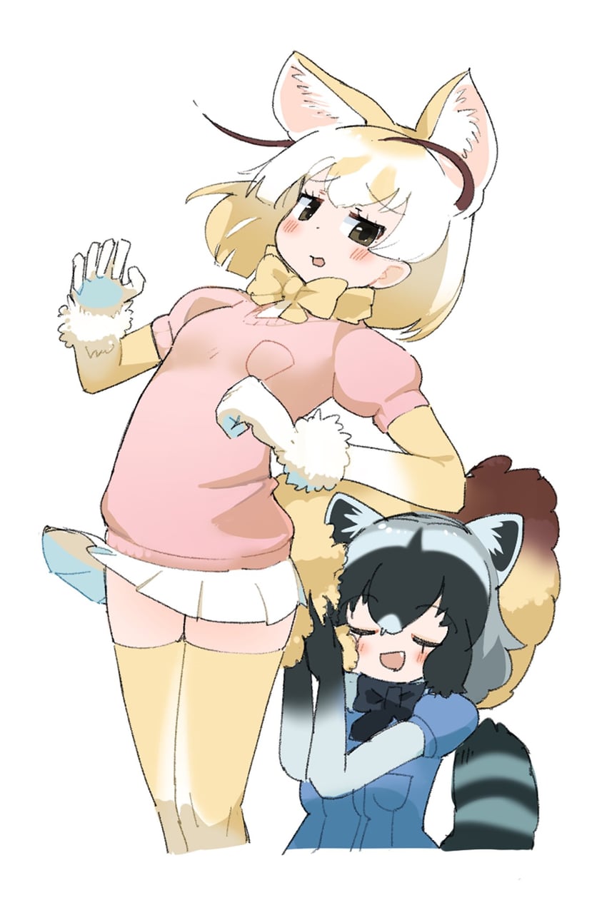 common raccoon and fennec (kemono friends) drawn by iwa_(iwafish)