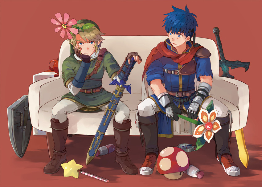 link and ike (fire emblem and 6 more) drawn by nikayu