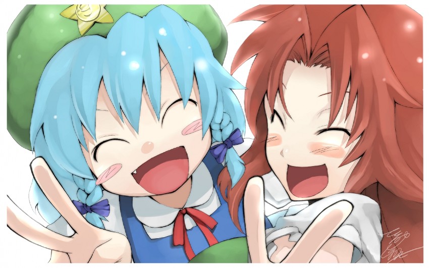 cirno and hong meiling (touhou) drawn by morino_hon