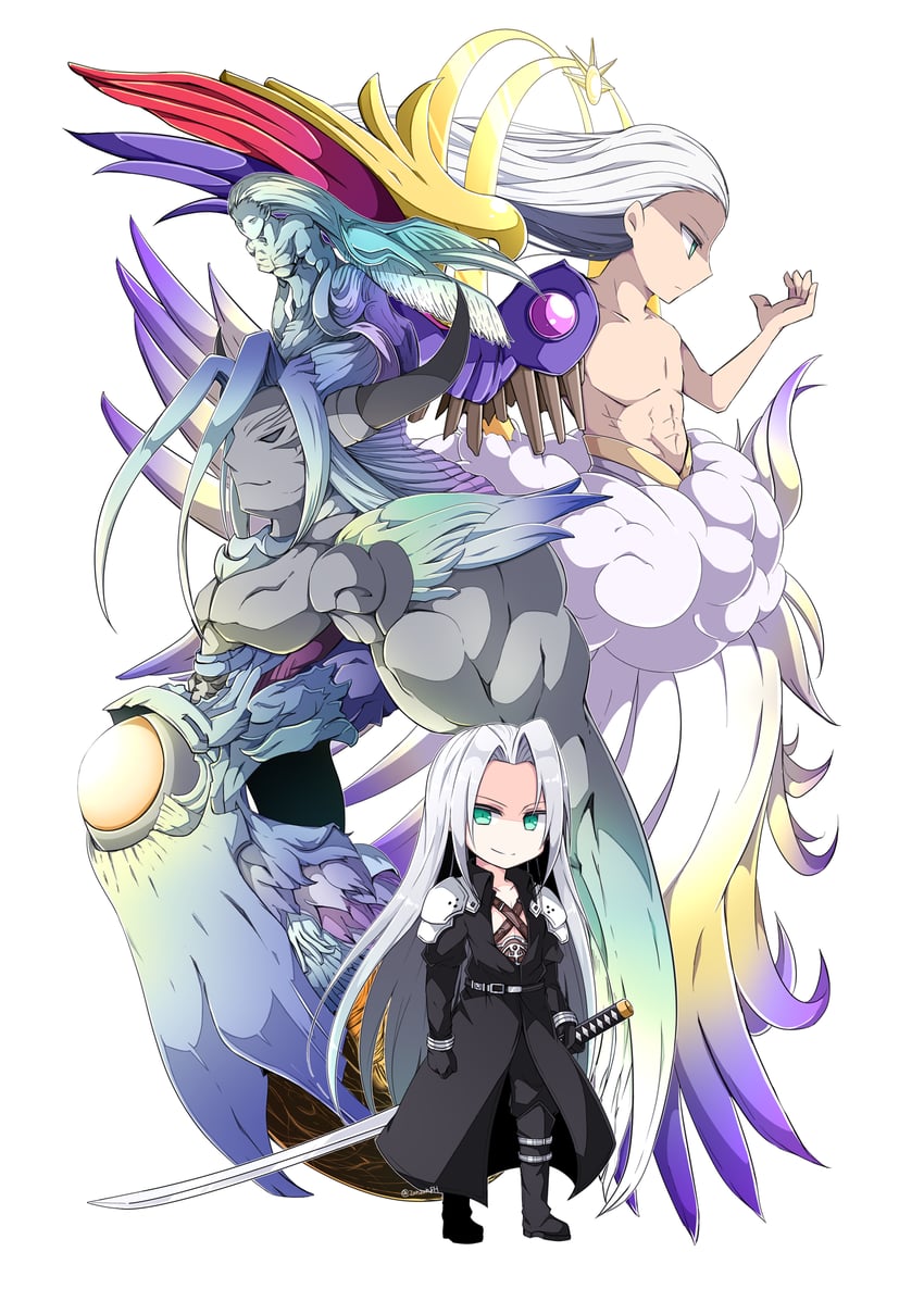 sephiroth, jenova, and safer sephiroth (final fantasy and 1 more) drawn by nanao_(zonzonsh)