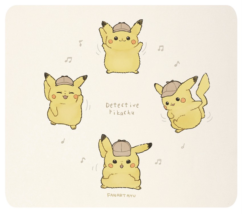 pikachu and detective pikachu (pokemon and 1 more) drawn by ayu_(mog)