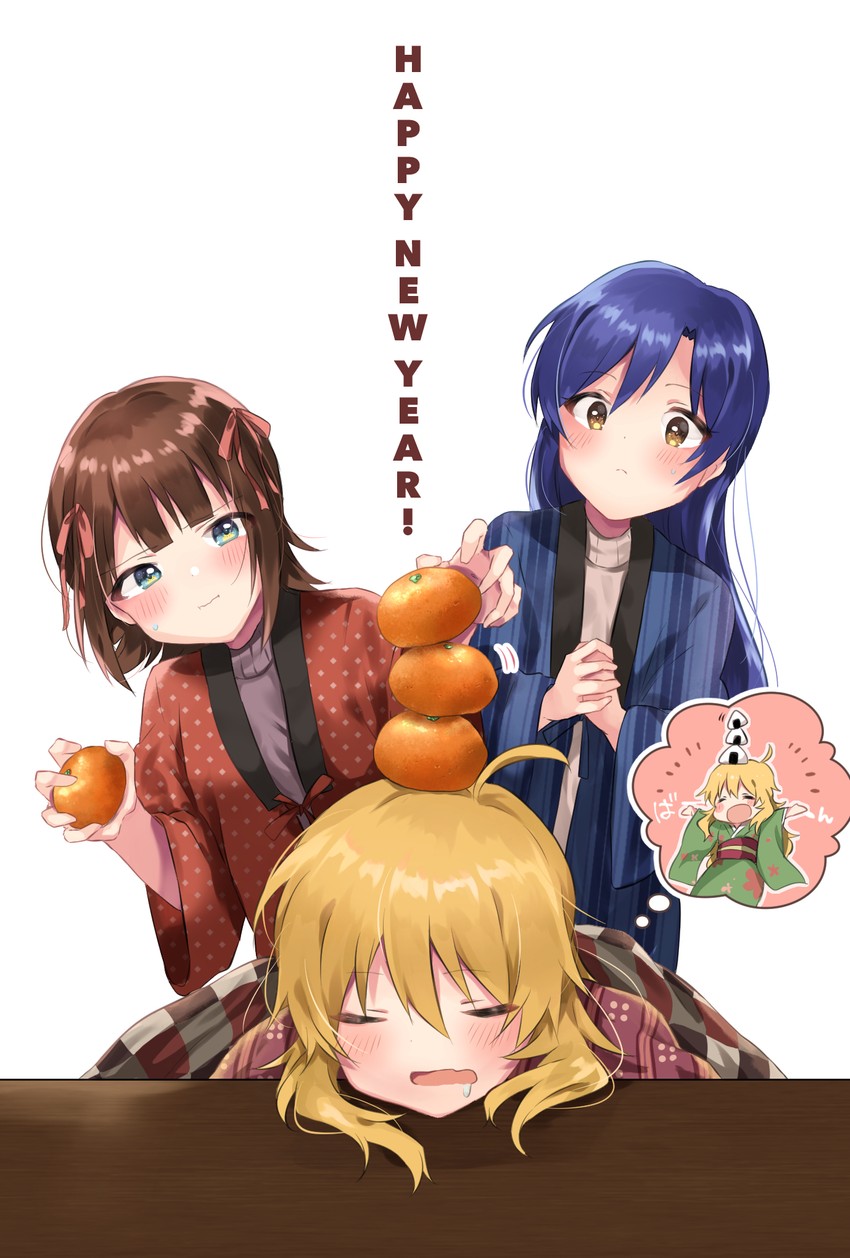 hoshii miki, kisaragi chihaya, and amami haruka (idolmaster) drawn by meno_(imas_ll)
