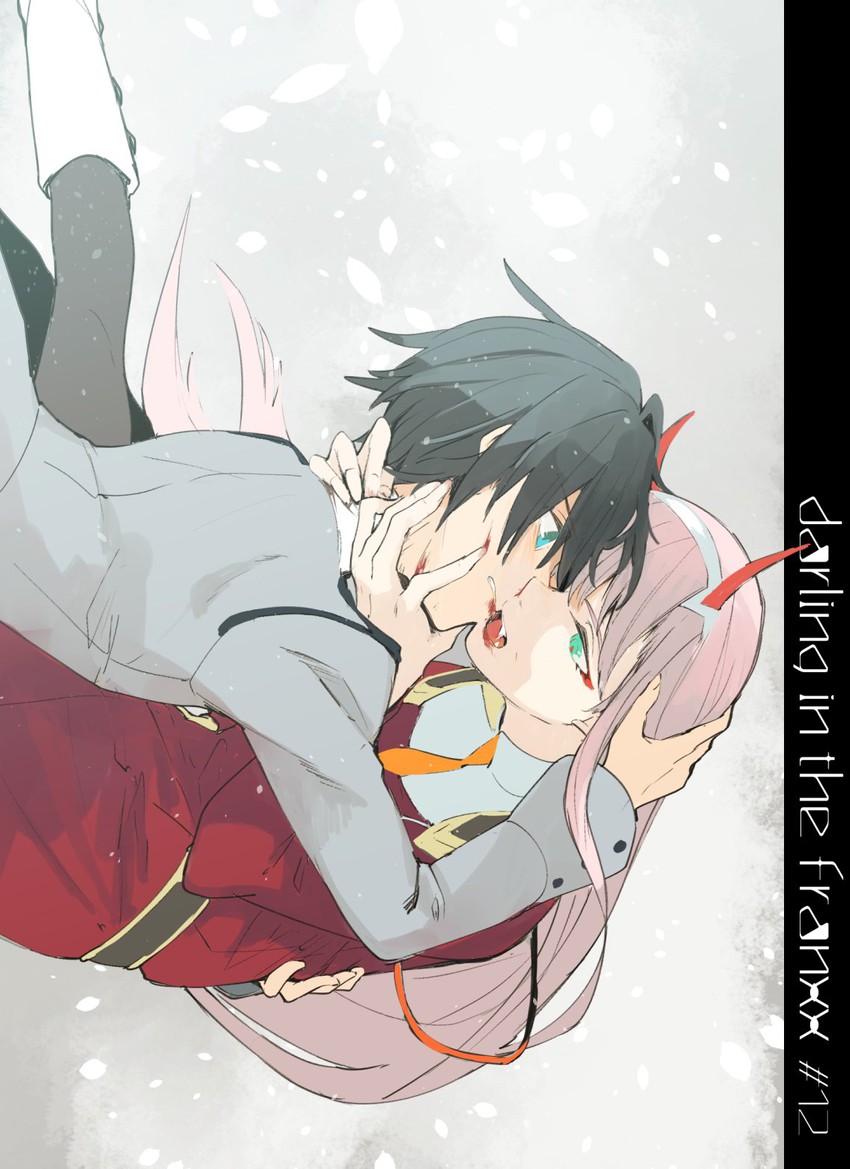 zero two and hiro (darling in the franxx) drawn by ueshitab