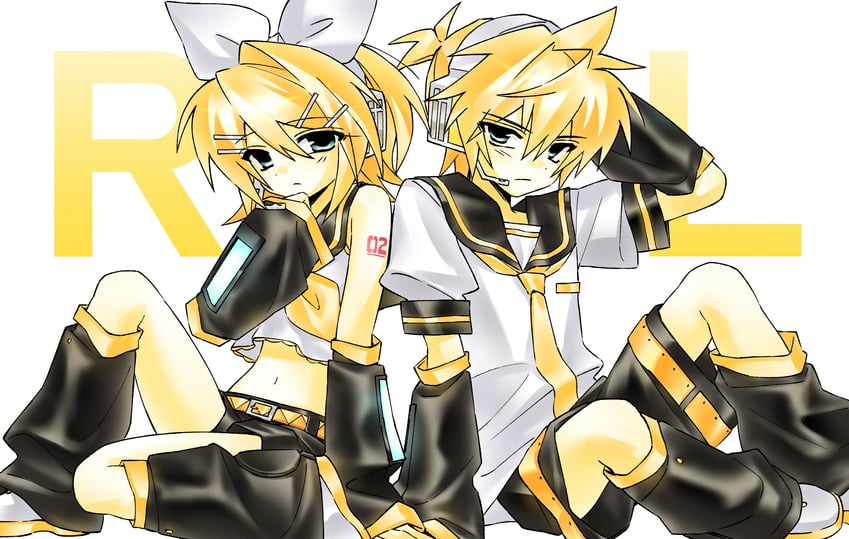 kagamine rin and kagamine len (vocaloid) drawn by hynn0x_x