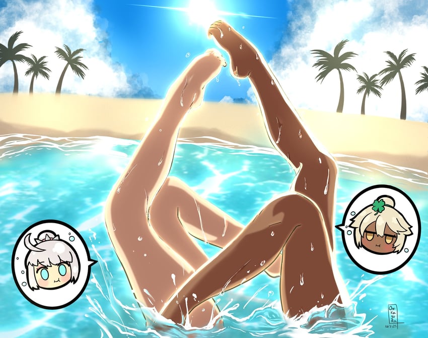 ramlethal valentine and elphelt valentine (guilty gear and 1 more) drawn by kagura_oni