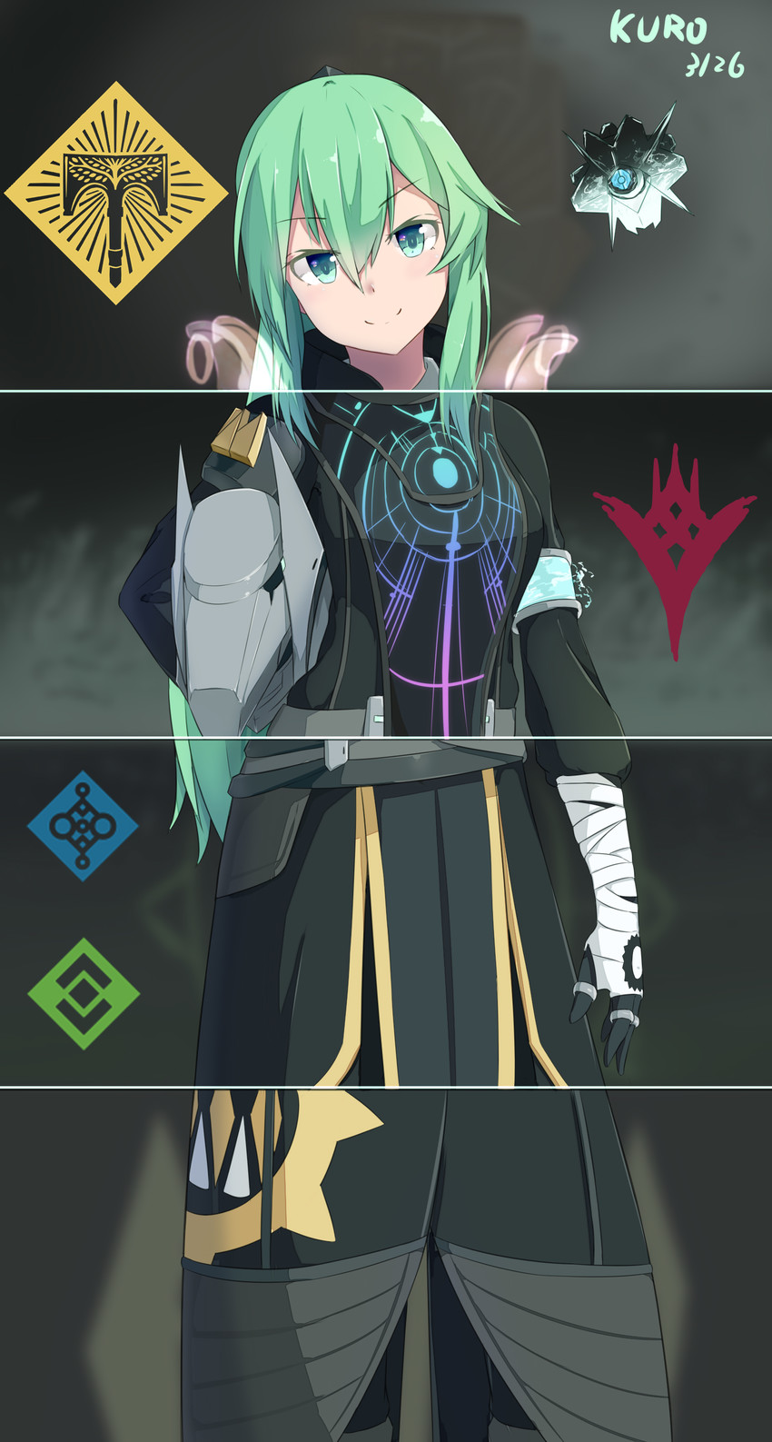 ghost and warlock (original and 1 more) drawn by kuroda_kuwa