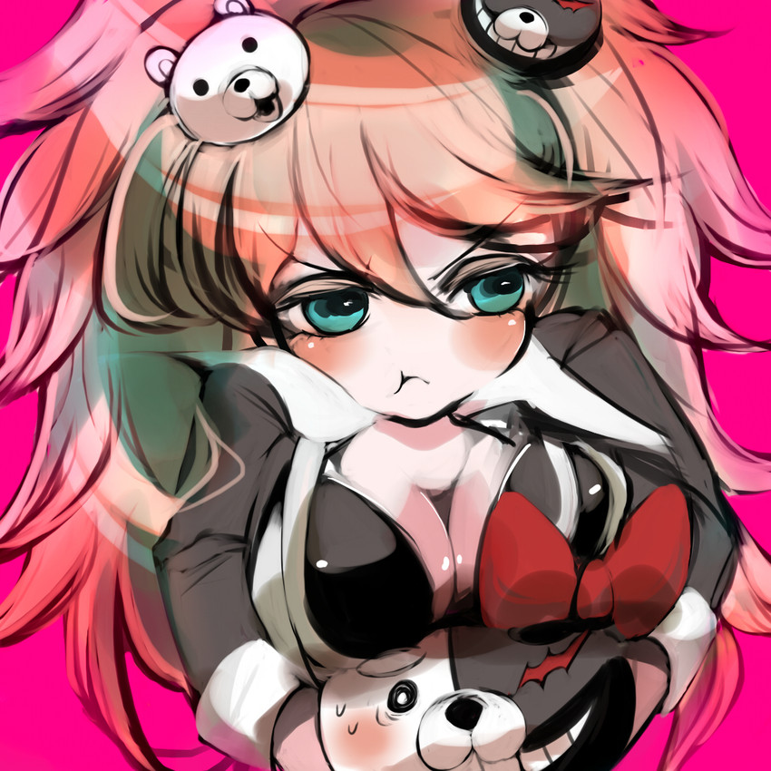 enoshima junko and monokuma (danganronpa and 1 more) drawn by marioringo