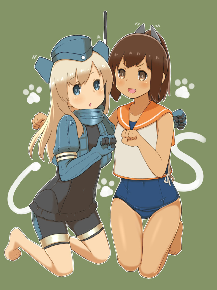 i-401 and u-511 (kantai collection) drawn by capriccyo