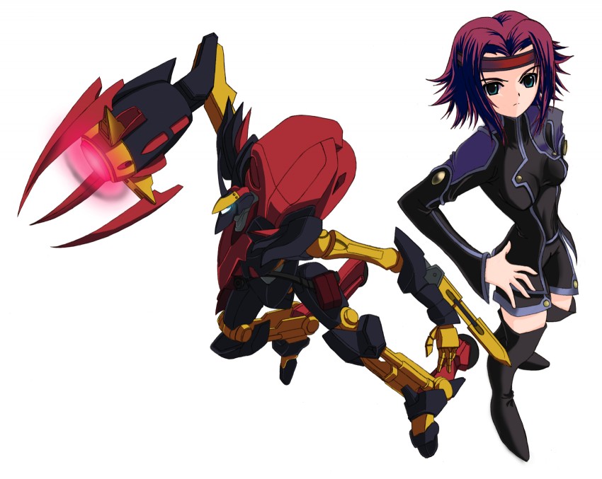kouzuki kallen, guren, and guren mk-ii (code geass) drawn by sanarii