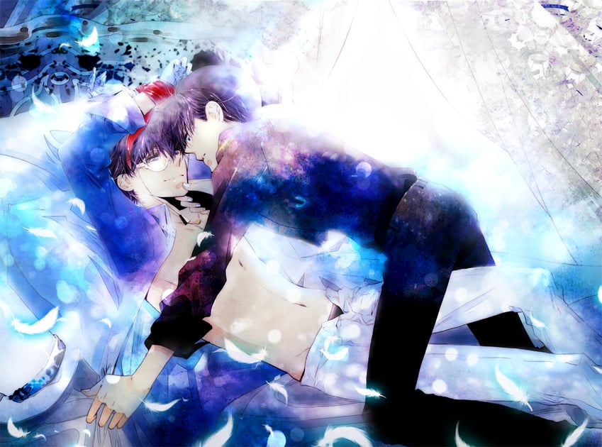 kudou shin'ichi and kaitou kid (meitantei conan and 1 more) drawn by tennen_hz