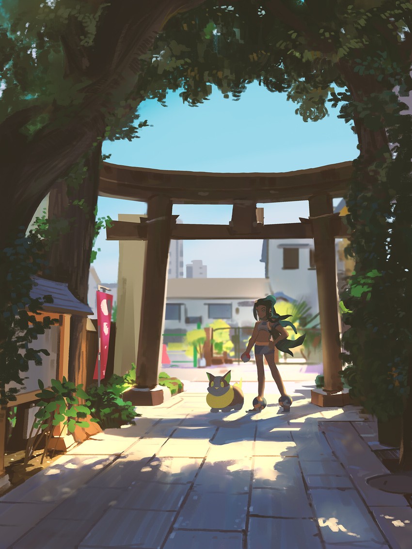 nessa and yamper (pokemon and 1 more) drawn by snatti