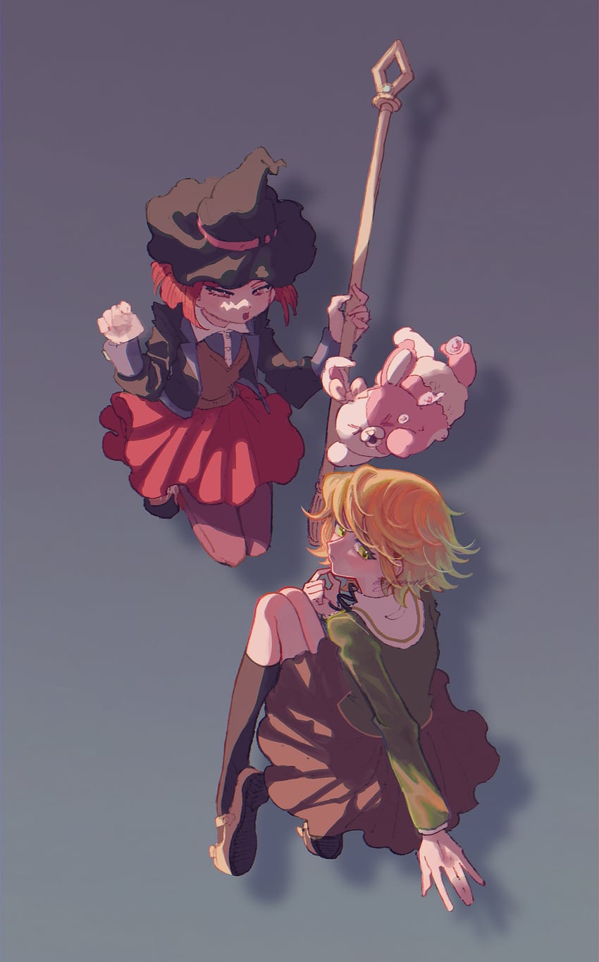 yumeno himiko and fujisaki chihiro (danganronpa and 3 more) drawn by shimaya
