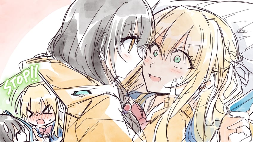 asakura karen and toujou tsukasa (heaven burns red) drawn by opi