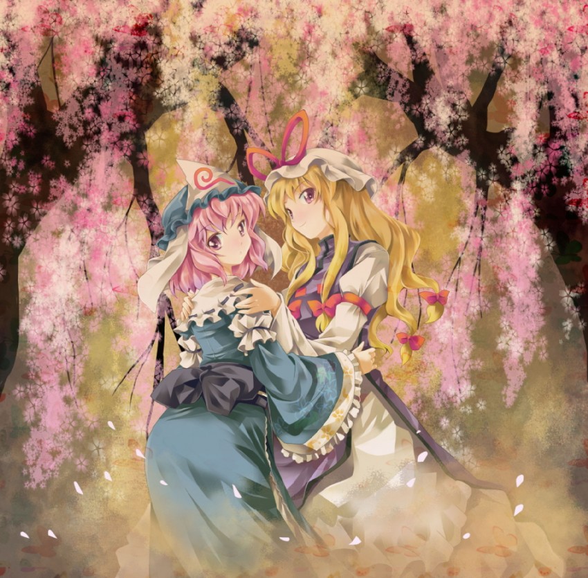 yakumo yukari and saigyouji yuyuko (touhou) drawn by michii_yuuki