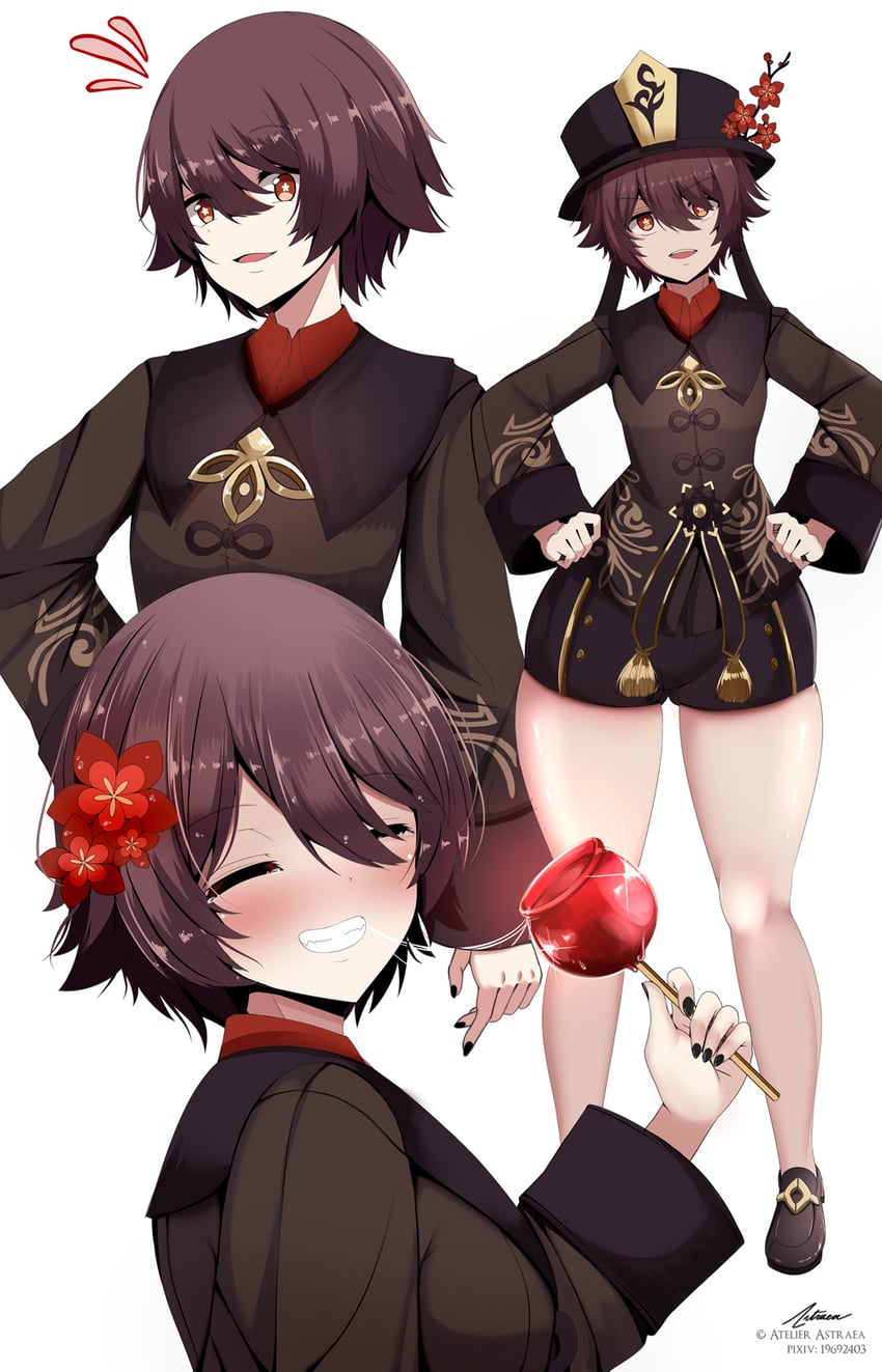 hu tao (genshin impact) drawn by astraea_(atelierastraea)
