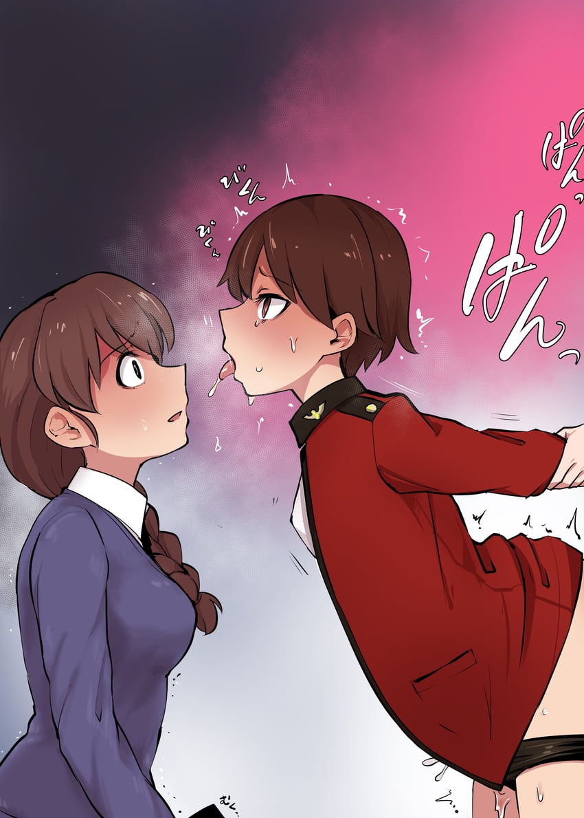 isobe noriko and rukuriri (girls und panzer) drawn by aomushi_(mushamusha)