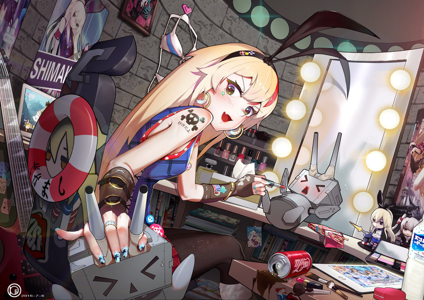 hatsune miku, shimakaze, amatsukaze, shibuya rin, shoukaku, and 12 more (kantai collection and 12 more) drawn by oop