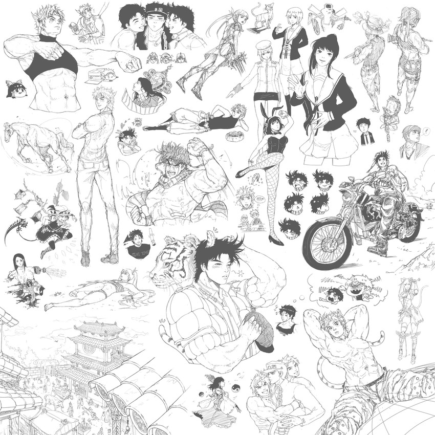 hatsune miku, hakurei reimu, kirisame marisa, flandre scarlet, suzumiya haruhi, and 11 more (touhou and 6 more) drawn by bteele