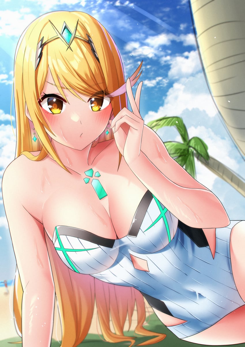 mythra (xenoblade chronicles and 1 more) drawn by slope_(check238)