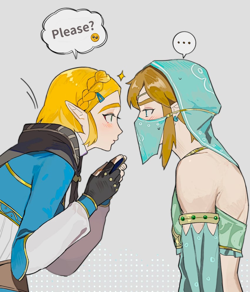 link and princess zelda (the legend of zelda and 1 more) drawn by ximi0910