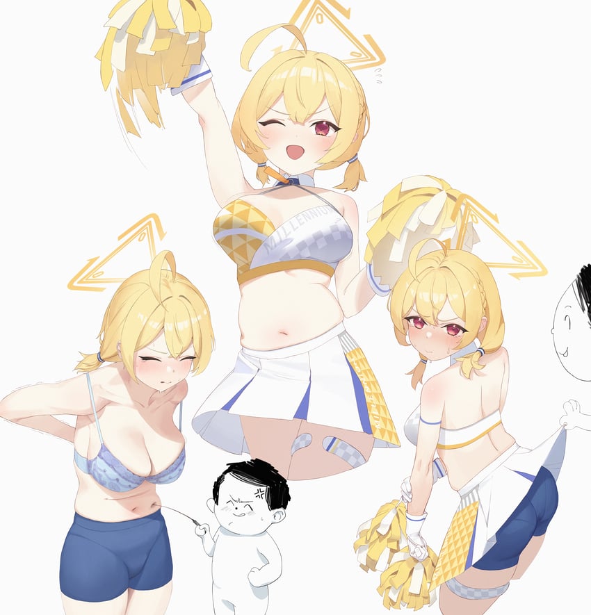 sensei, doodle sensei, and kotori (blue archive) drawn by rikuhito_juusan