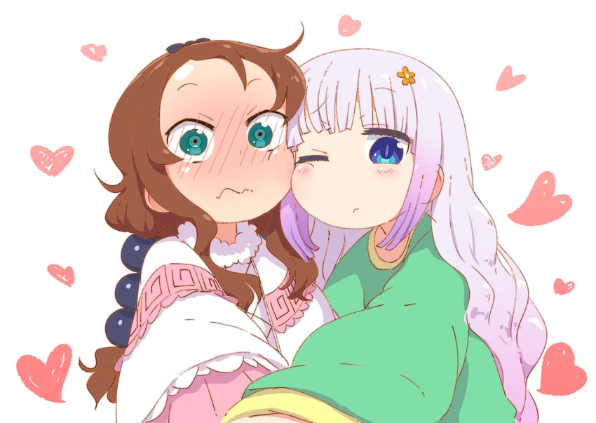 kanna kamui and saikawa riko (kobayashi-san chi no maidragon) drawn by tabayan_jigokuhen