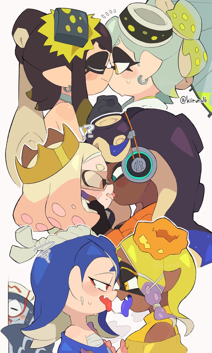 shiver, frye, big man, callie, marie, and 2 more (splatoon and 1 more) drawn by kiirono