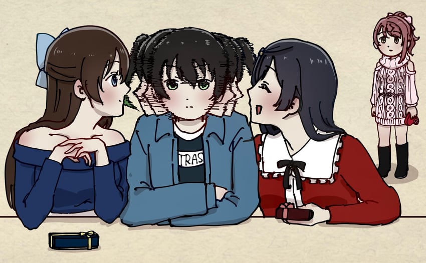 yuki setsuna, uehara ayumu, takasaki yu, and osaka shizuku (love live! and 2 more) drawn by kue_(kanari_dekai)