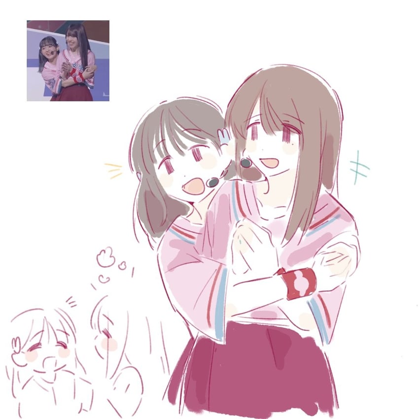 hanamiya nina and nirei nozomi (love live! and 2 more) drawn by woodonly