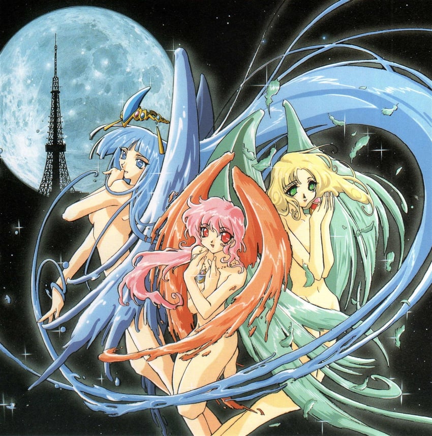 shidou hikaru, ryuuzaki umi, and hououji fuu (magic knight rayearth) drawn by ishida_atsuko