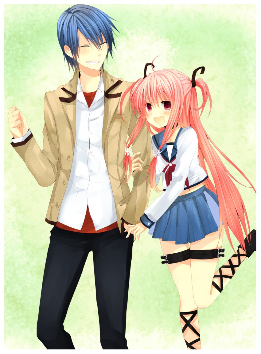 yui and hinata hideki (angel beats!) drawn by kinatsu_souju