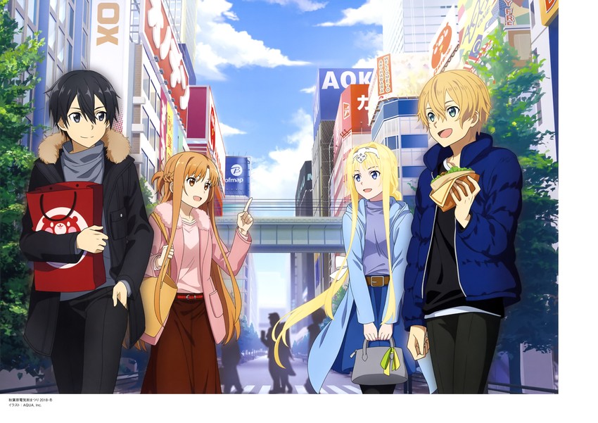 asuna, kirito, alice zuberg, and eugeo (sword art online and 2 more)