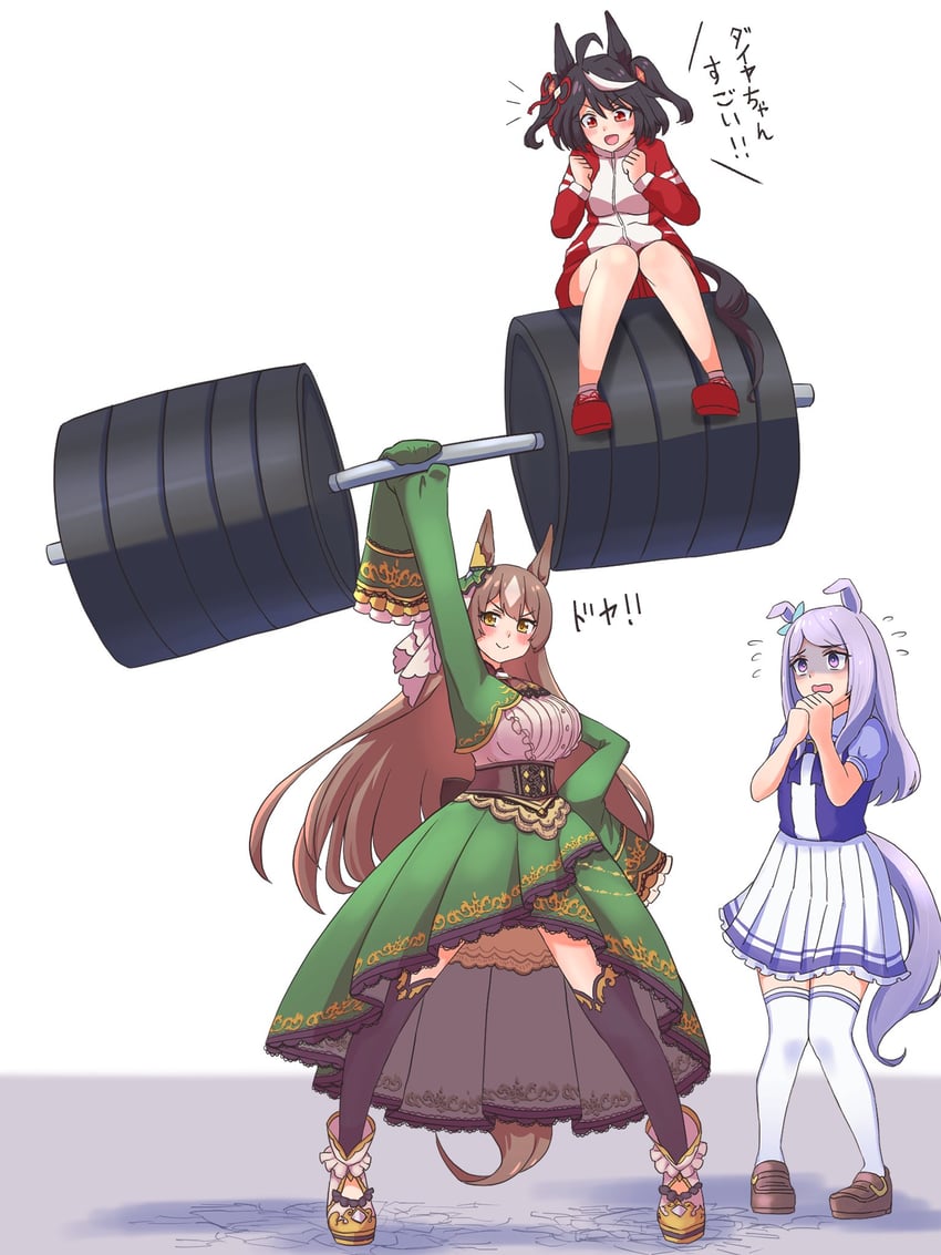 mejiro mcqueen, satono diamond, and kitasan black (umamusume) drawn by echieichi