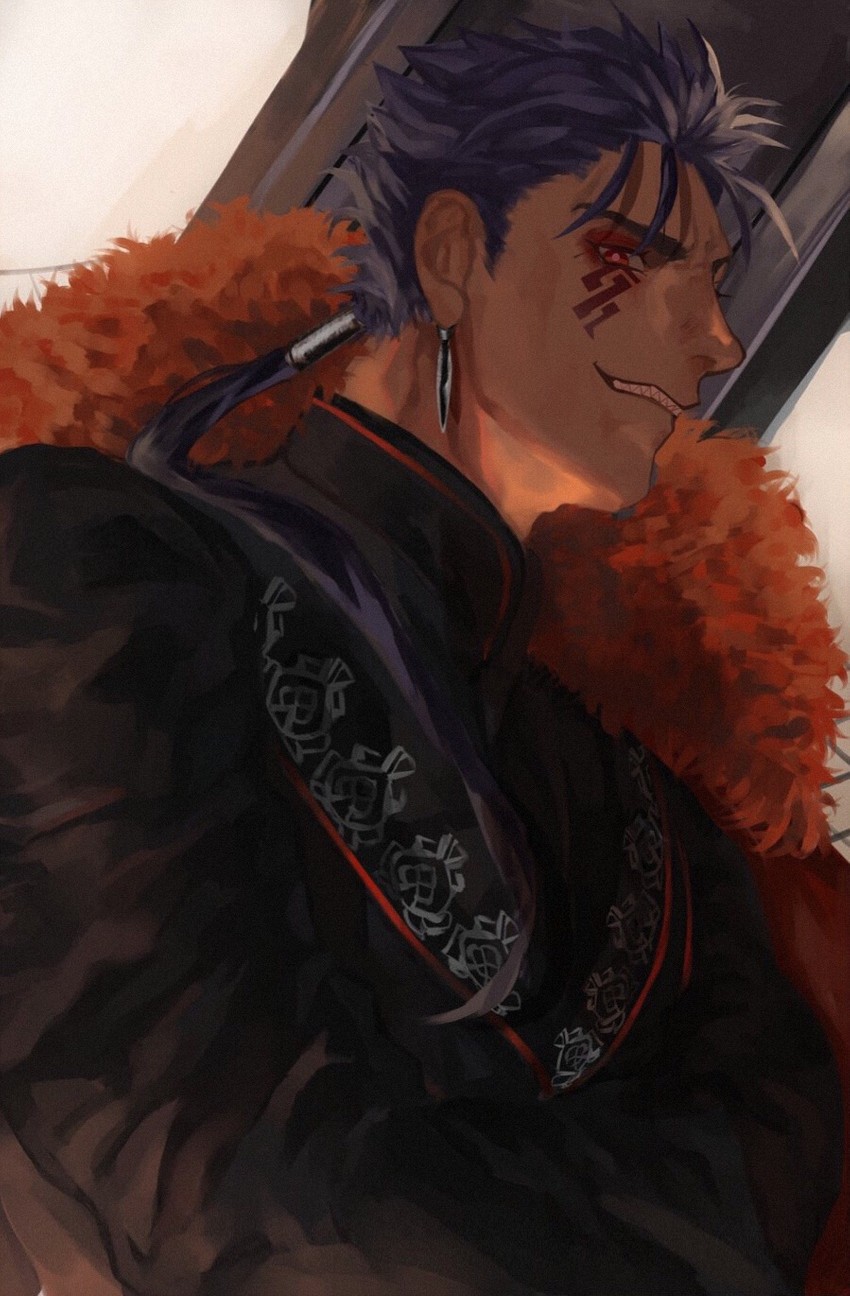 cu chulainn and cu chulainn alter (fate and 1 more) drawn by geepiiiii