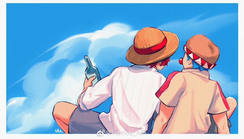 shanks and buggy the clown (one piece) drawn by vamos_mk