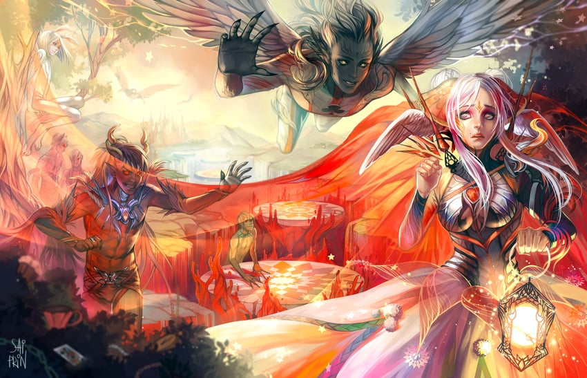 alice and white rabbit (alice's adventures in wonderland) drawn by saiprin