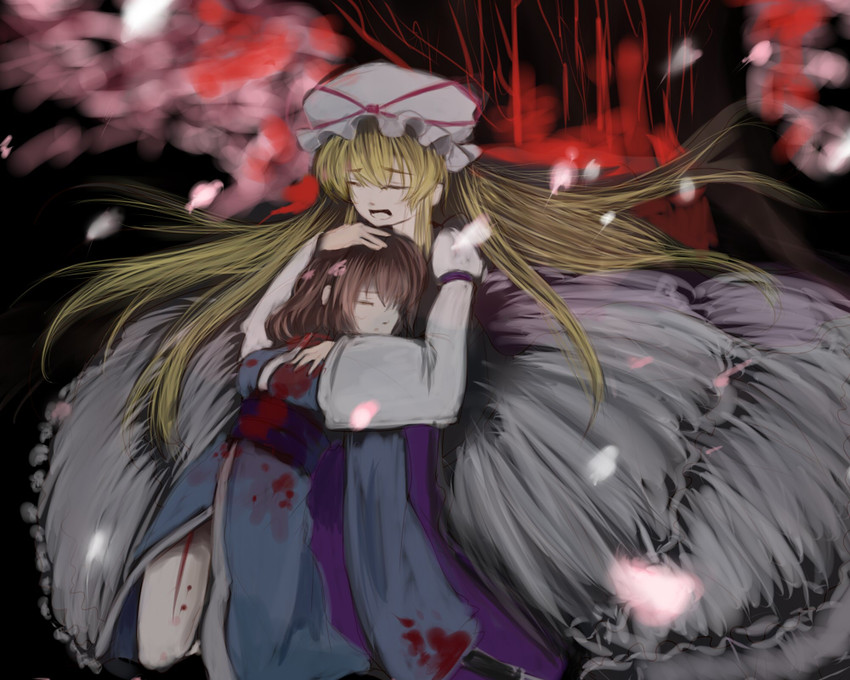 yakumo yukari and saigyouji yuyuko (touhou and 1 more) drawn by karuna_(madlax)