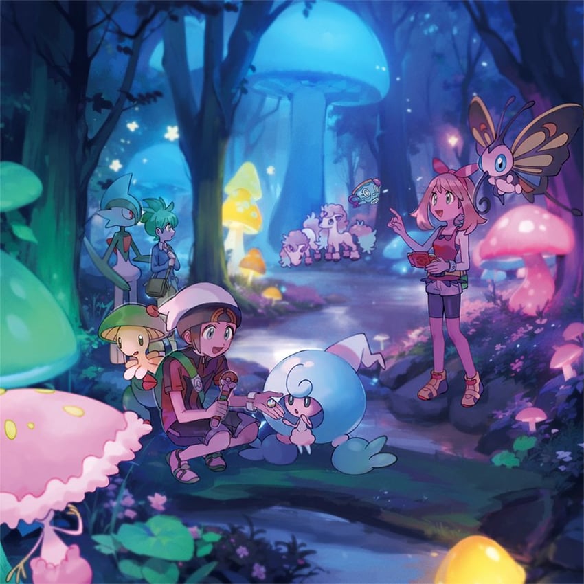 may, brendan, gallade, wally, galarian ponyta, and 5 more (pokemon and 1 more) drawn by huan_li