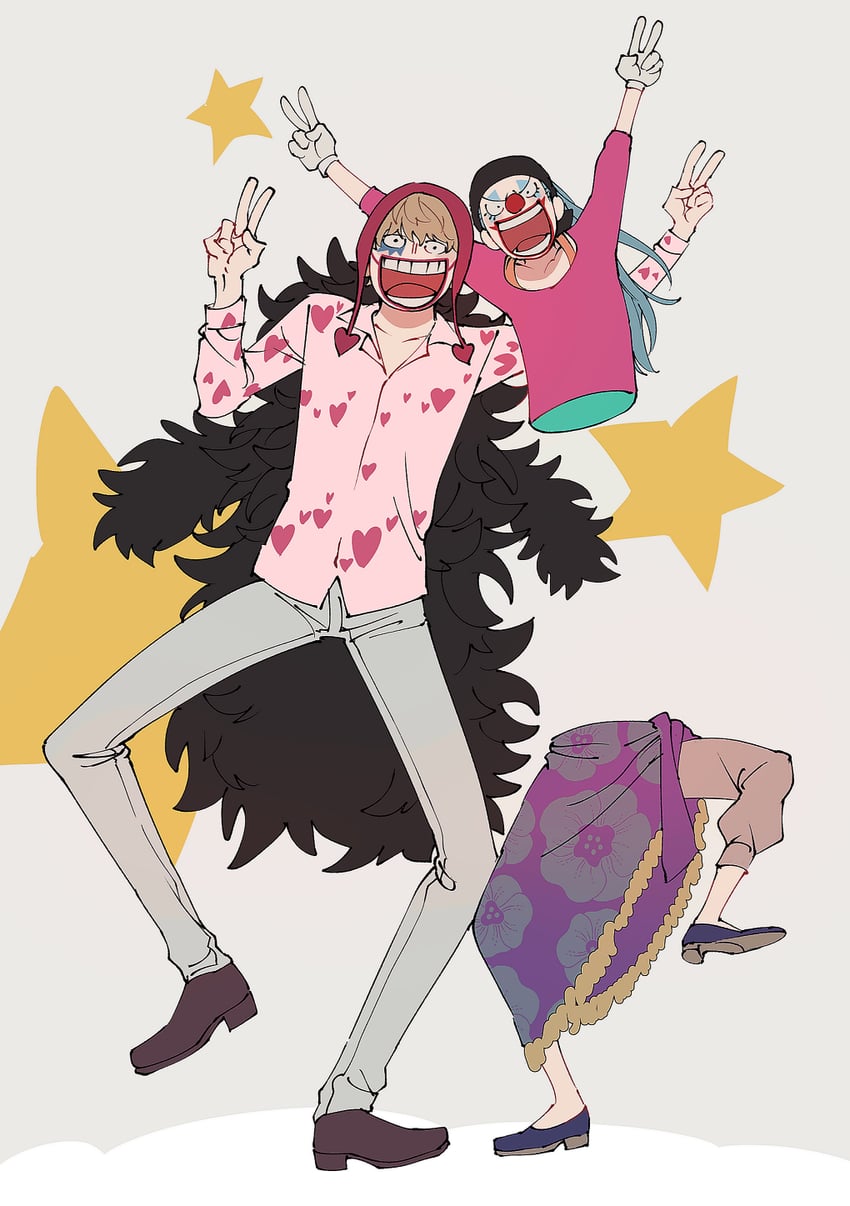 buggy the clown and donquixote rocinante (one piece) drawn by mochika