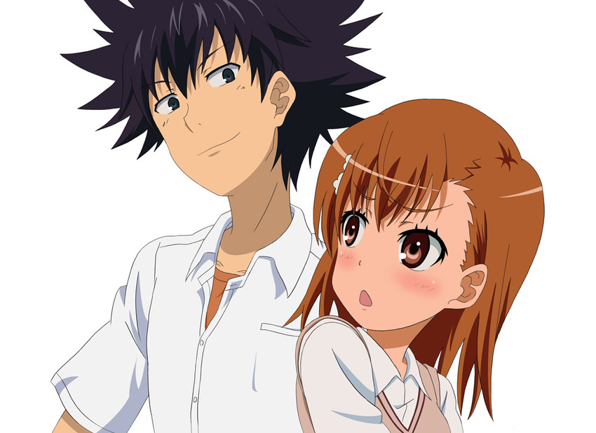 misaka mikoto and kamijou touma (toaru majutsu no index and 1 more) drawn by bellis