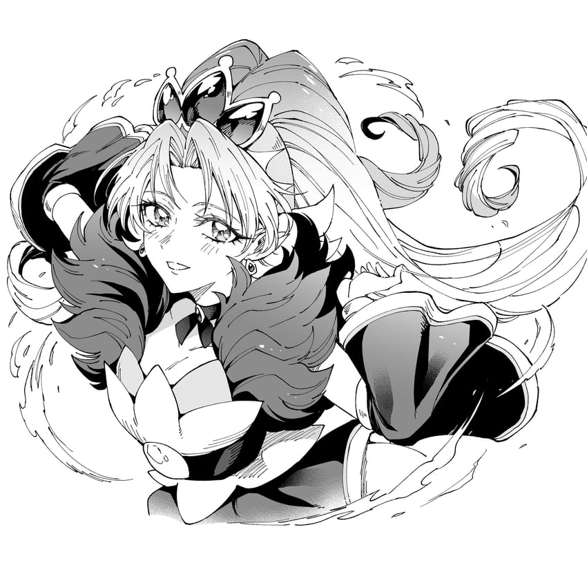 akagi towa and cure scarlet (precure and 1 more) drawn by sharumon