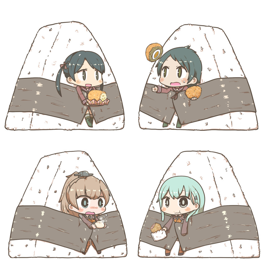 suzuya, kumano, mogami, and mikuma (kantai collection) drawn by inishie